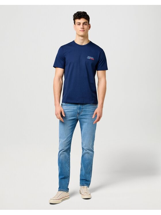 Wrangler Wrangler T-Shirt SMALL AMERICANA TEE Niebieski Regular Fit