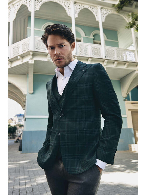 Lancerto Lancerto Marynarka Rochefort MA131223000004 Zielony Slim Fit