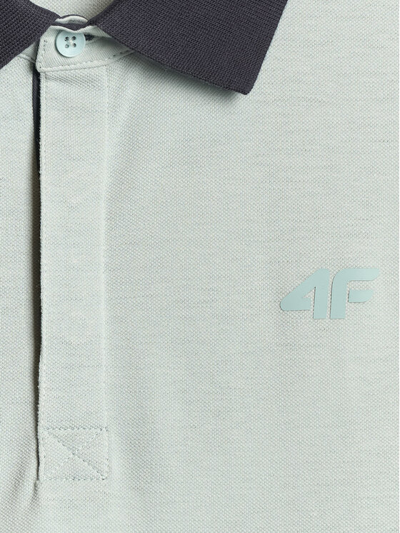 4F 4F Polo COMMERCIAL Turkusowy Regular Fit