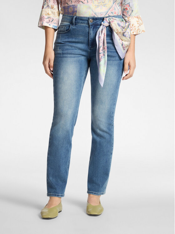 Elena Mirò Elena Mirò Jeansy P527P000409N024 Turkusowy Regular Fit