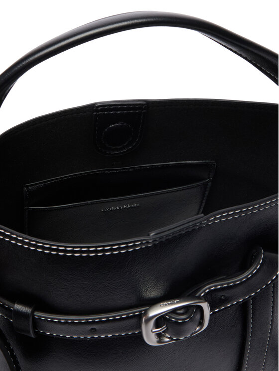 Calvin Klein Calvin Klein Borsetta Buckle Mini Bucket Crossbody LV04F3550G Nero