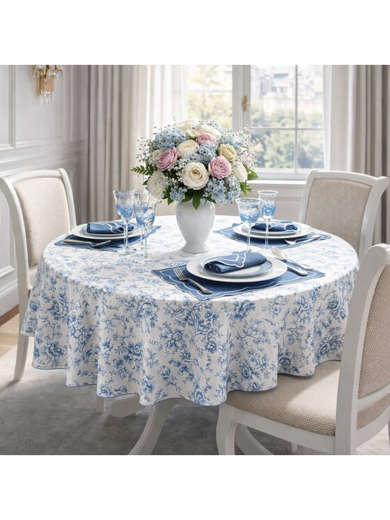 Roseberry Home Roseberry Home Obrus Toile de Jouy Blue Niebieski