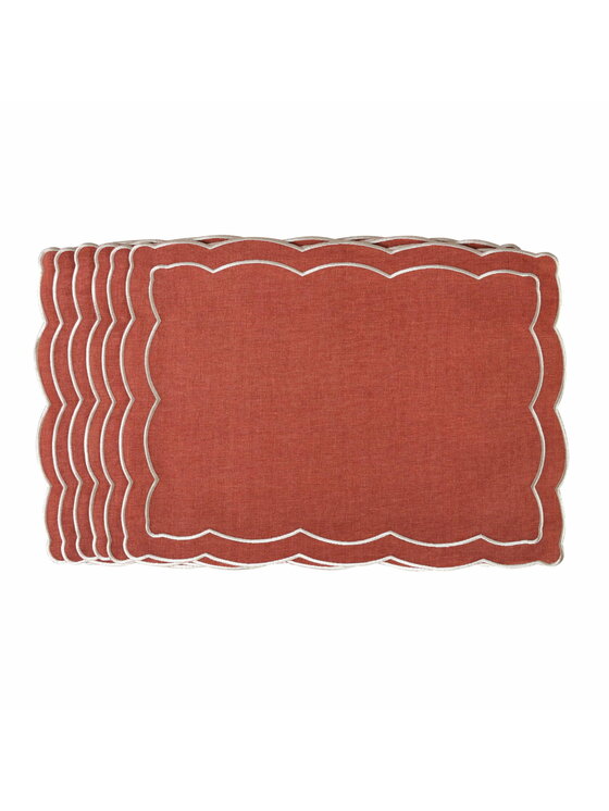 Roseberry Home Roseberry Home Podkładka na stół haftowana Rust Onde Brązowy