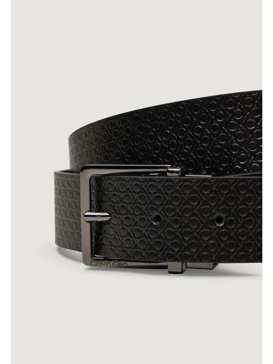 Calvin Klein Calvin Klein Ζώνη Ανδρική ADJ/REV SLEEK SQUARE MONO Μαύρο