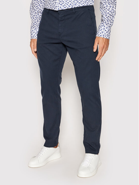 Boss Chino hlače Taber-1 50472558 Mornarsko modra Slim Fit