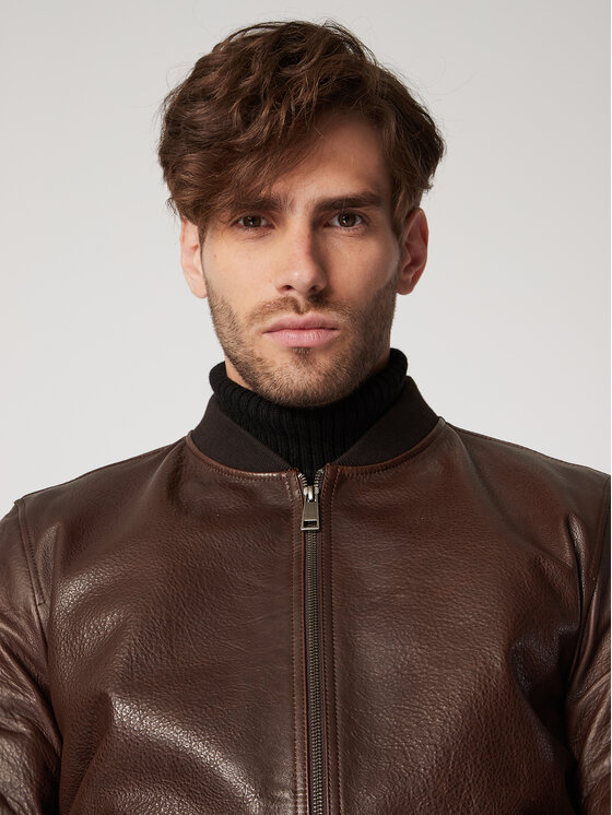 Giacca di pelle Zermatt Marrone Regular Fit