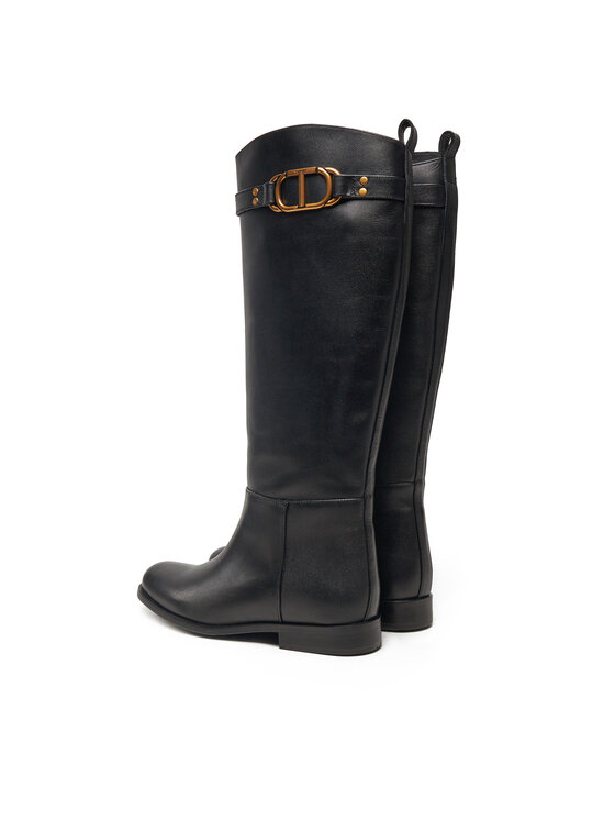 TWINSET TWINSET Čizme ispod koljena 242TCP092 Crna