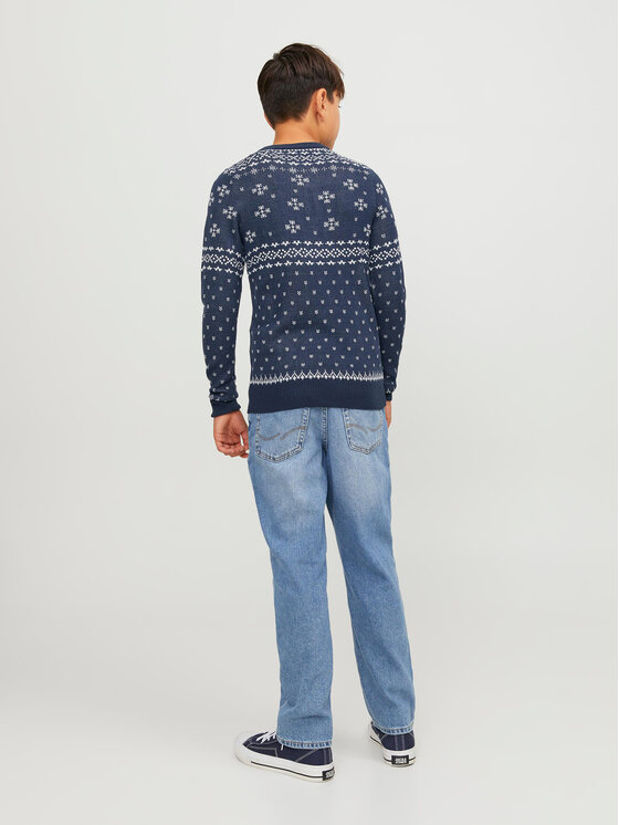 Jack & Jones Junior Jack & Jones Junior Svetr 12247507 Tmavomodrá Regular Fit