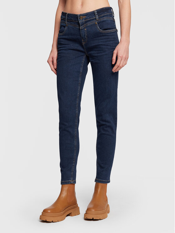 Fransa Jeans hlače Frover 20611198 Mornarsko modra Tight Fit