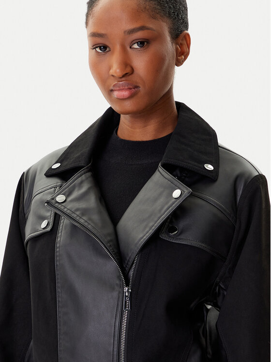 Desigual Desigual Jacke aus Kunstleder Motor 25WWEW53 Schwarz Regular Fit