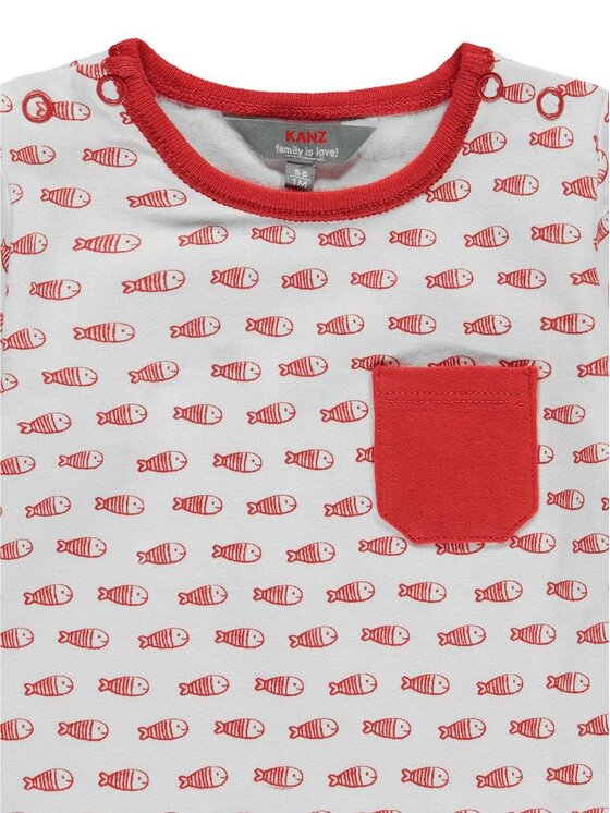 Kanz Kanz T-Shirt 1912861-2550 Czerwony Basic Fit