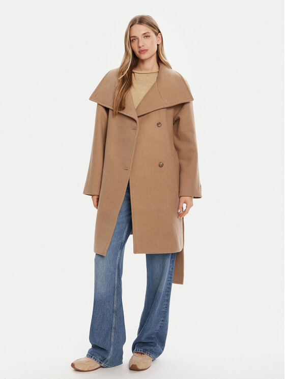 Calvin Klein Calvin Klein Vuneni kaput LV044D557G Bež Regular Fit