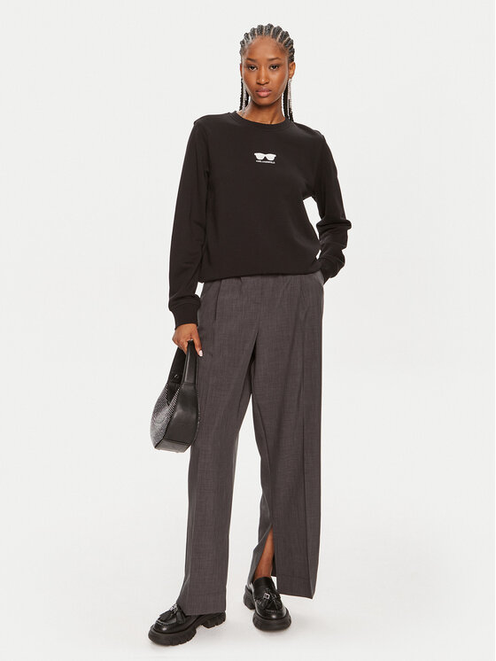 KARL LAGERFELD KARL LAGERFELD Bluză 245W1813 Negru Regular Fit