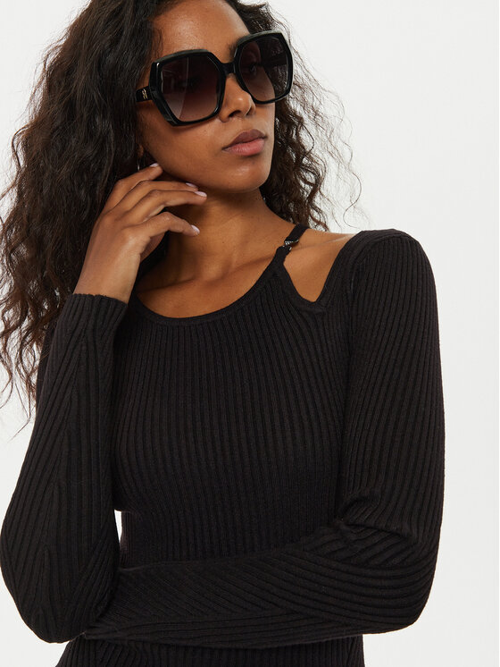 Guess Guess Džemper haljina Vanessa W4BK24 Z3I22 Crna Regular Fit