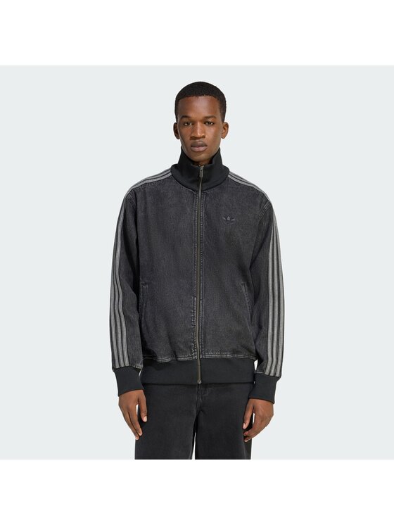 adidas adidas Суитшърт adicolor Denim Firebird KD1516 Черен Loose Fit