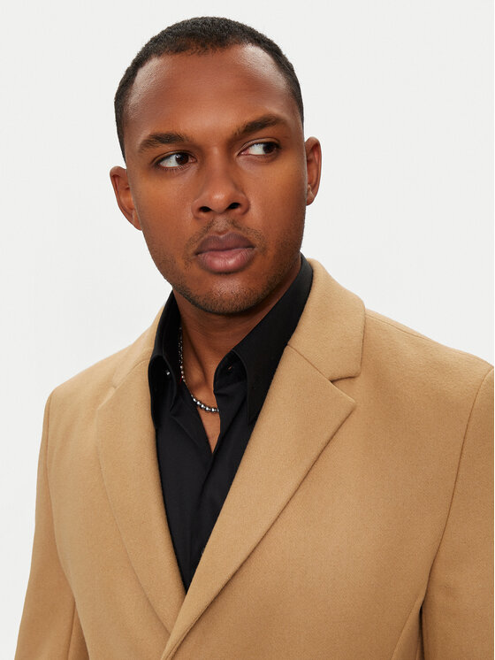 HUGO Hugo Villane mantel Migor 2441 50528793 Beež Slim Fit