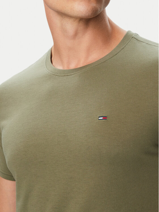 Tommy Jeans Tommy Jeans Marškinėliai DM0DM04411 Žalia Slim Fit