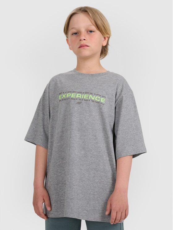 4F 4F T-shirt 4FJRAW25TTSHM3166-25M Grigio Oversize