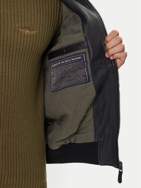 Aeronautica Militare Aeronautica Militare Lederjacke 252PN0959UPL00303 Schwarz Regular Fit