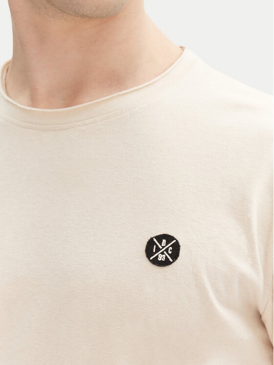 INDICODE INDICODE T-shirt Carlsin 41-121 Beige Regular Fit