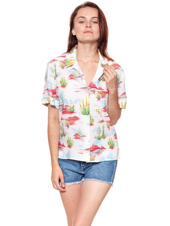 Wrangler Wrangler Koszula CUBAN SHIRT Zielony Loose Fit
