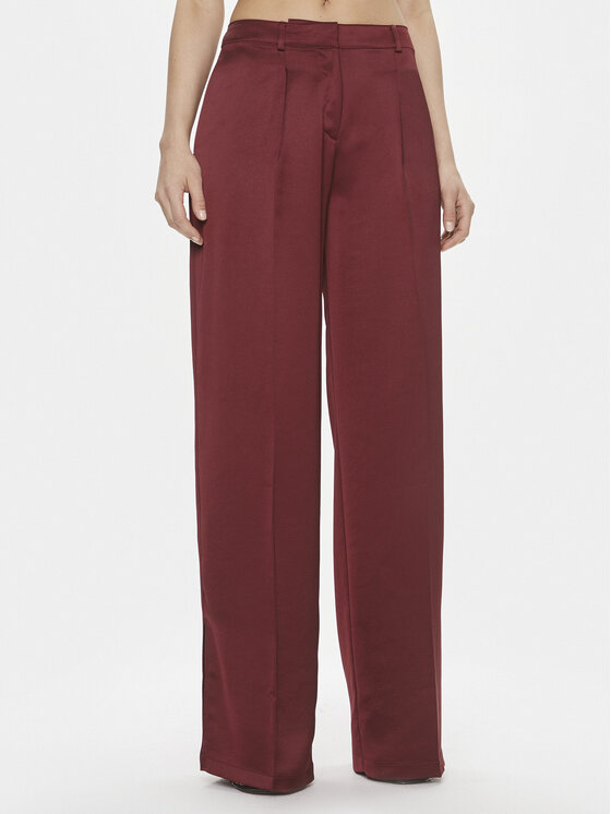 HUGO Hugo Hlače iz tkanine Haroti-1 50498428 Bordo rdeča Regular Fit