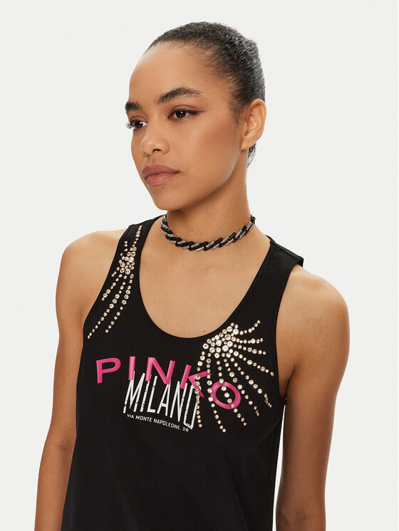 PINKO PINKO Top Lesina 103131 A1LV Czarny Regular Fit