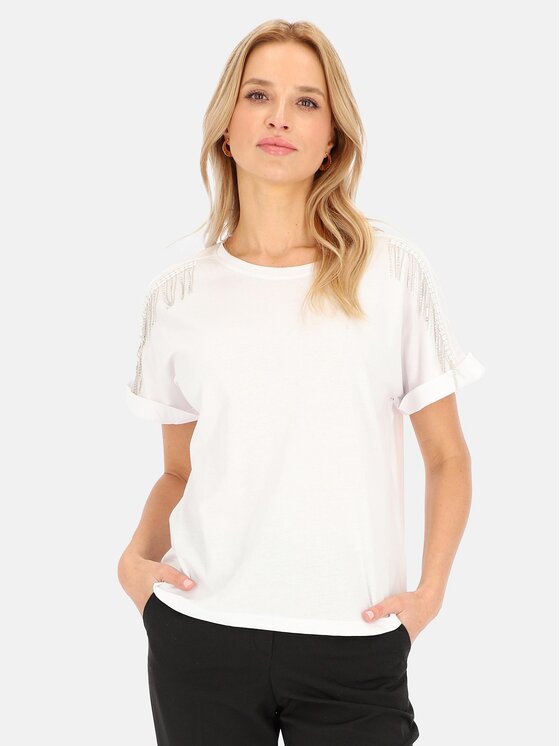 Perso Perso T-Shirt TCE240011F Biały Regular Fit