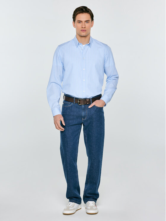 BIG STAR BIG STAR Koszula GIBINOR Niebieski Basic Fit