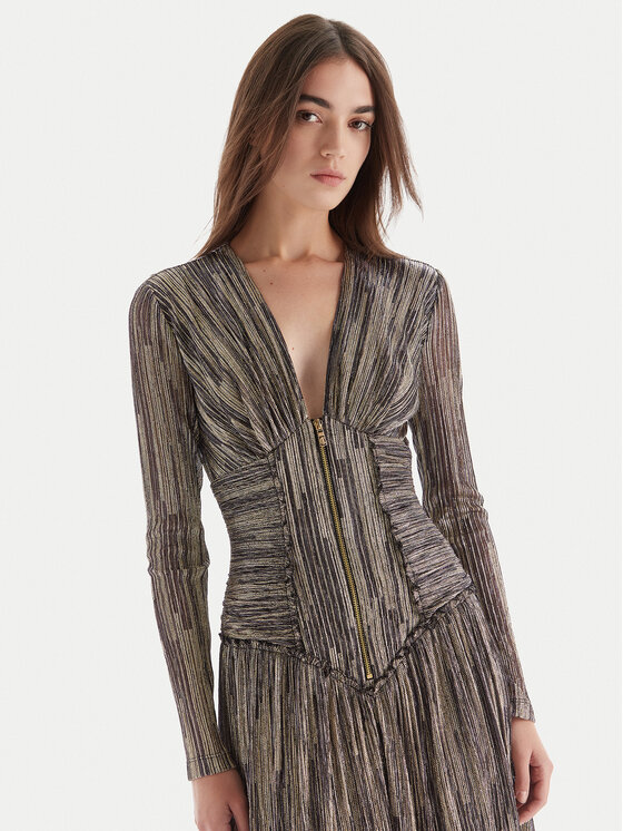 Just Cavalli Just Cavalli Večerné šaty 79PAO946 J0252 Zlatá Slim Fit