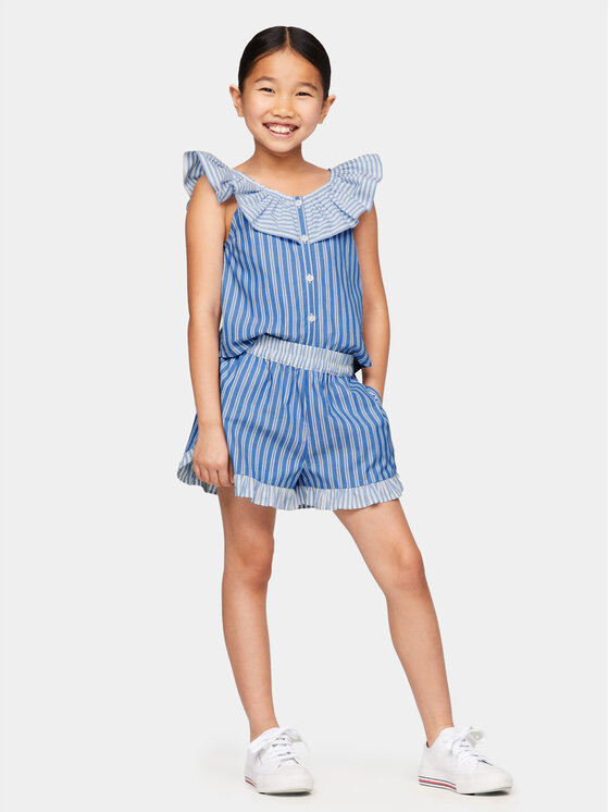 Tommy Hilfiger Tommy Hilfiger Bavlnené šortky KG0KG08095 Modrá Relaxed Fit