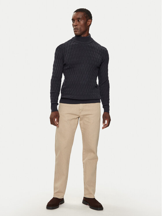 INDICODE INDICODE Sweter Aldom 35-822 Granatowy Regular Fit