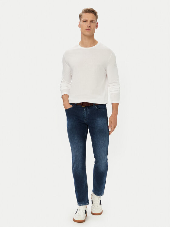 United Colors Of Benetton United Colors Of Benetton Тениска с дълъг ръкав 3U53J1F05 Бял Relaxed Fit