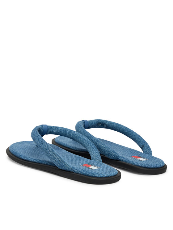 Tommy Jeans Tommy Jeans Čības uz pirksta Tjw Padded Denim Casual Sandal EN0EN03021 Zils