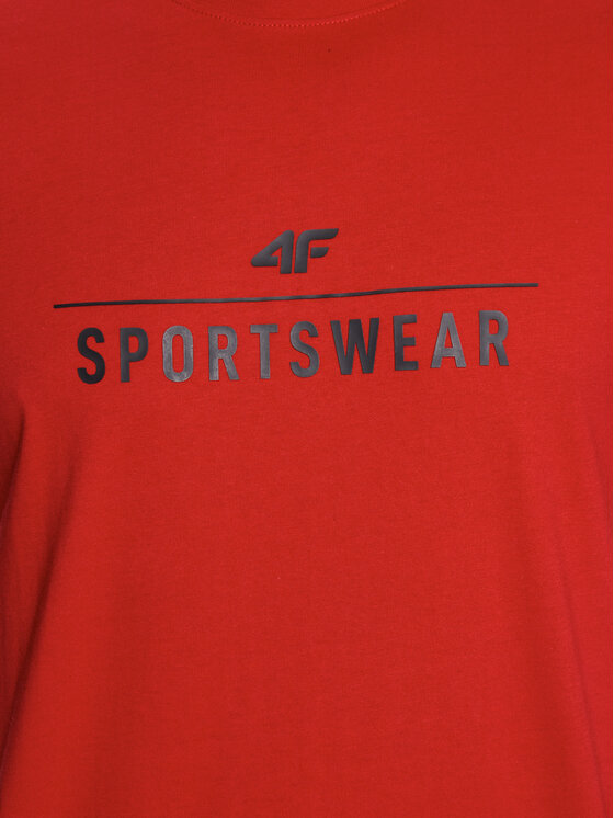 4F 4F T-krekls 4FSS23TTSHM539 Sarkans Regular Fit