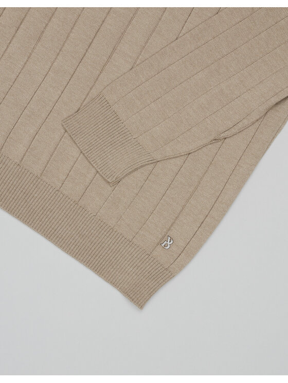 Borgio Borgio Sweter govone Beżowy Slim Fit