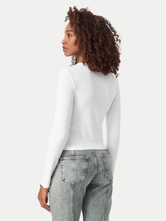 Guess Jeans Guess Jeans Bluzka W6YP03 K3647 Biały Slim Fit