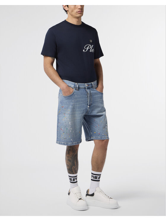PHILIPP PLEIN PHILIPP PLEIN Szorty jeansowe 29790 Niebieski Regular Fit