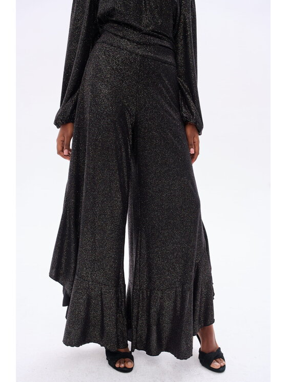 blue shadow blue shadow Spodnie damskie Scarli Czarny Regular Fit