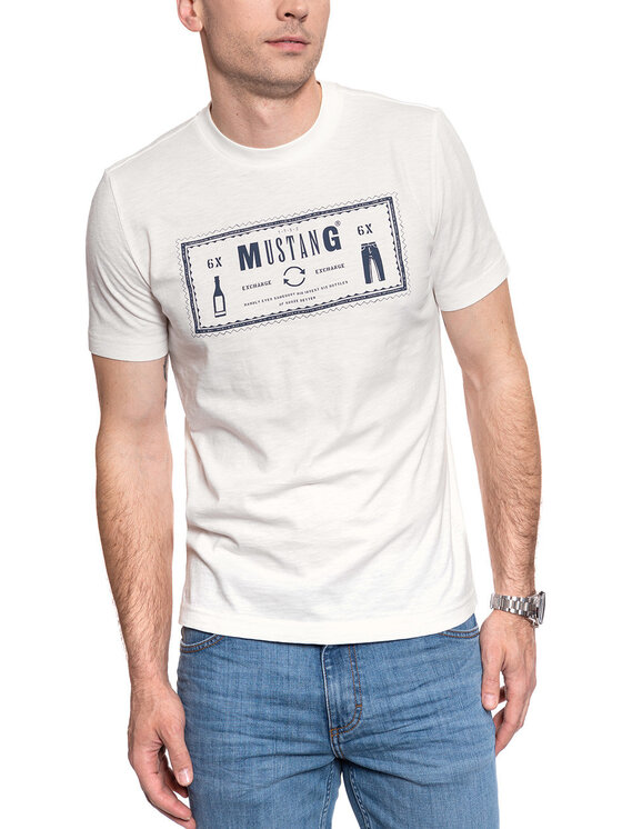 Mustang Mustang T-shirt ALEX C ICONIC Bianco Regular Fit