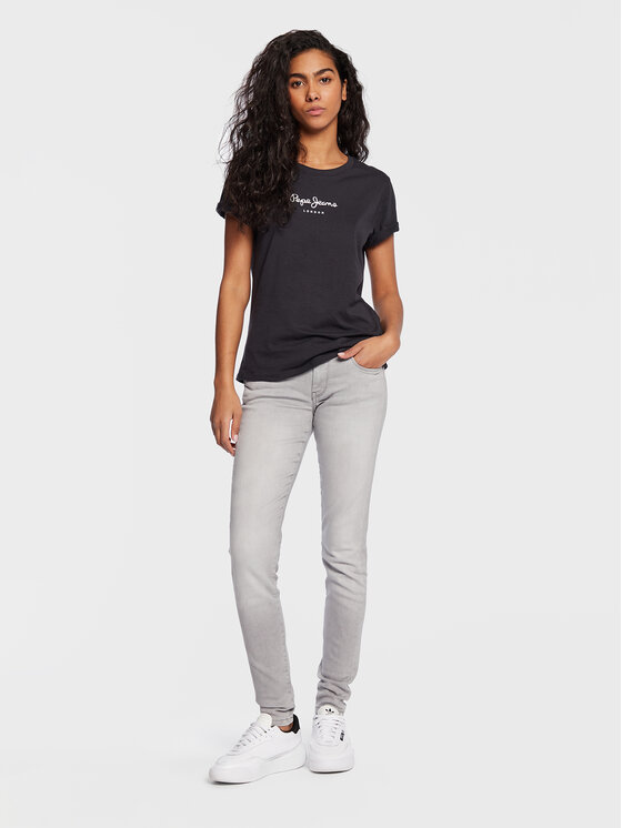 Pepe Jeans Pepe Jeans Tričko Wendy PL505480 Čierna Regular Fit