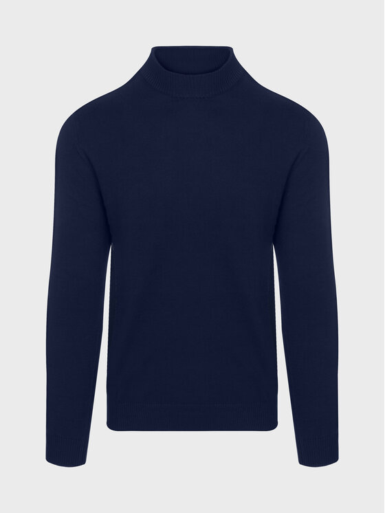 Evenemen Evenemen Sweter Półgolf Granatowy Slim Fit