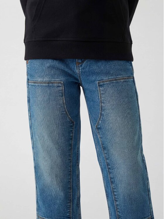 Guess Kids Guess Kids Kalhoty z materiálu 181434 Modrá Regular Fit