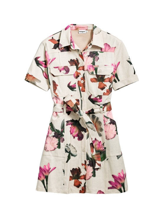 Desigual Desigual Сукня-сорочка Monicawhite 25SWVW13 Écru Regular Fit