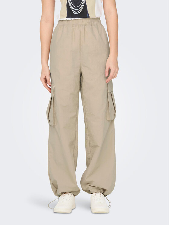 ONLY ONLY Kalhoty z materiálu 15288248 Béžová Cargo Fit