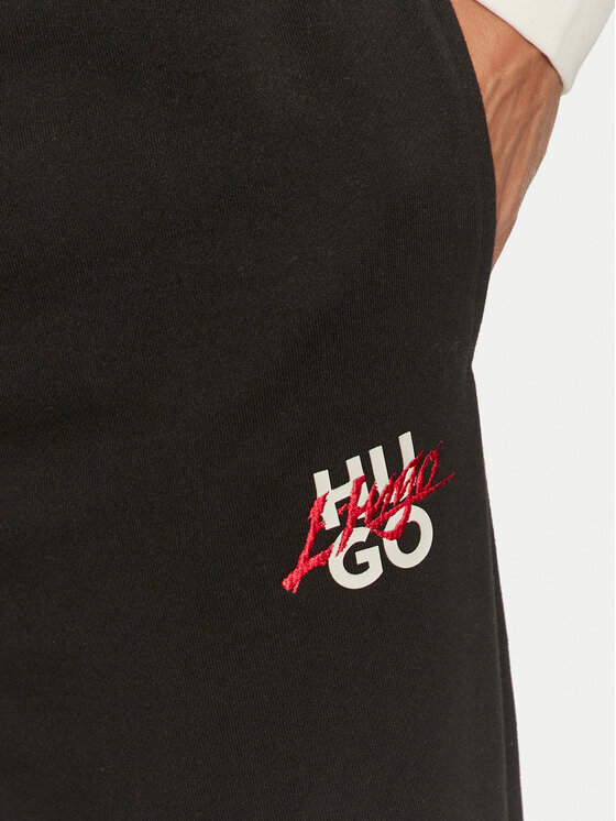 HUGO Hugo Pantaloni da tuta Dlogopante 50521082 Nero Relaxed Fit