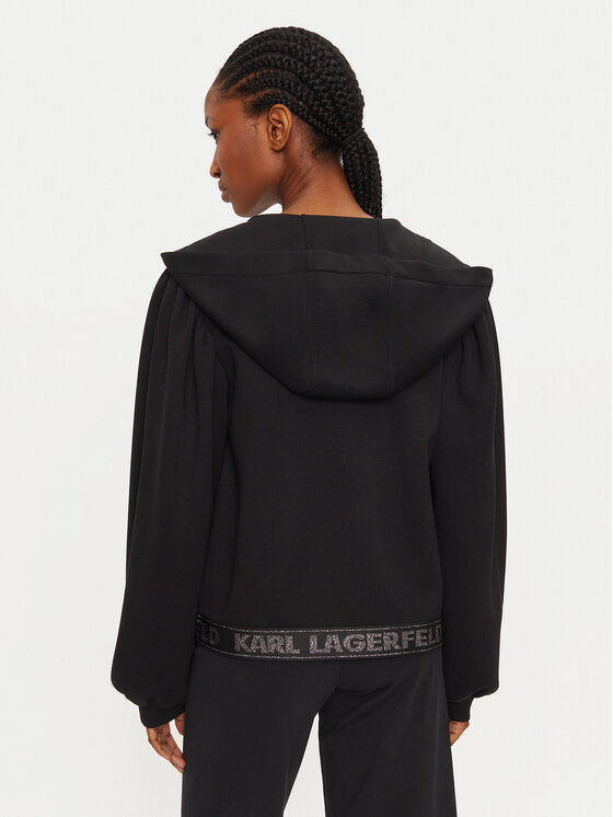 KARL LAGERFELD KARL LAGERFELD Majica dugih rukava 246W1803 Crna Loose Fit