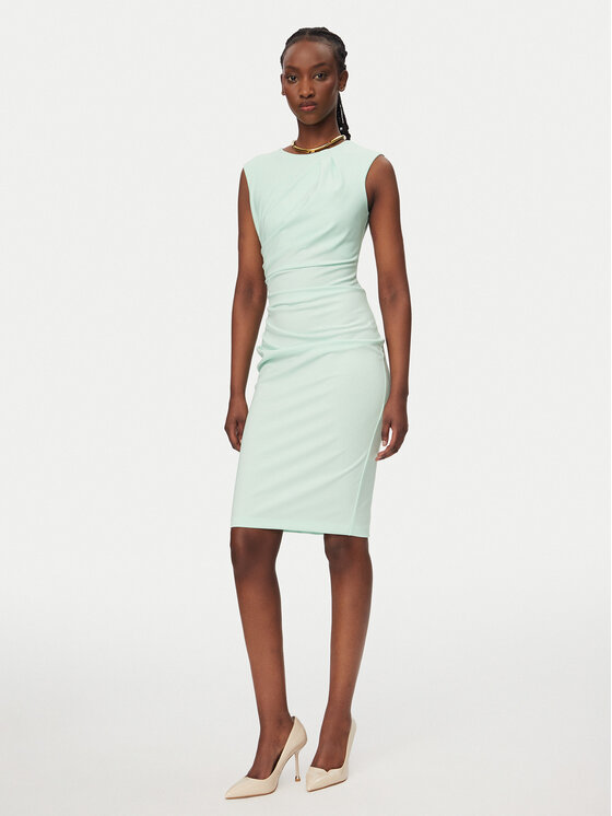 Rinascimento Rinascimento Коктейлна рокля CFC0127683003 Зелен Slim Fit