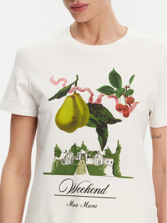 Weekend Max Mara Weekend Max Mara Tricou Teiera 2515971052 Alb Regular Fit