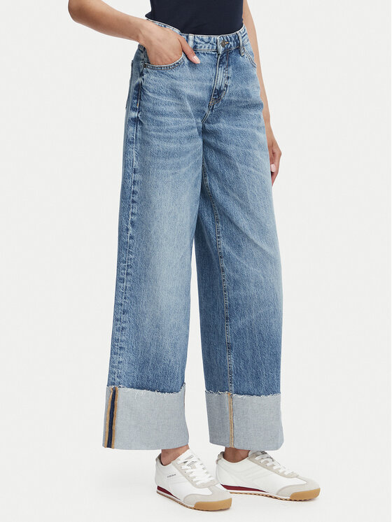 Guess Jeans Blugi W6RA2B D5M5M Albastru Wide Leg